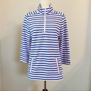 NWT light purple, blue and white striped pullover